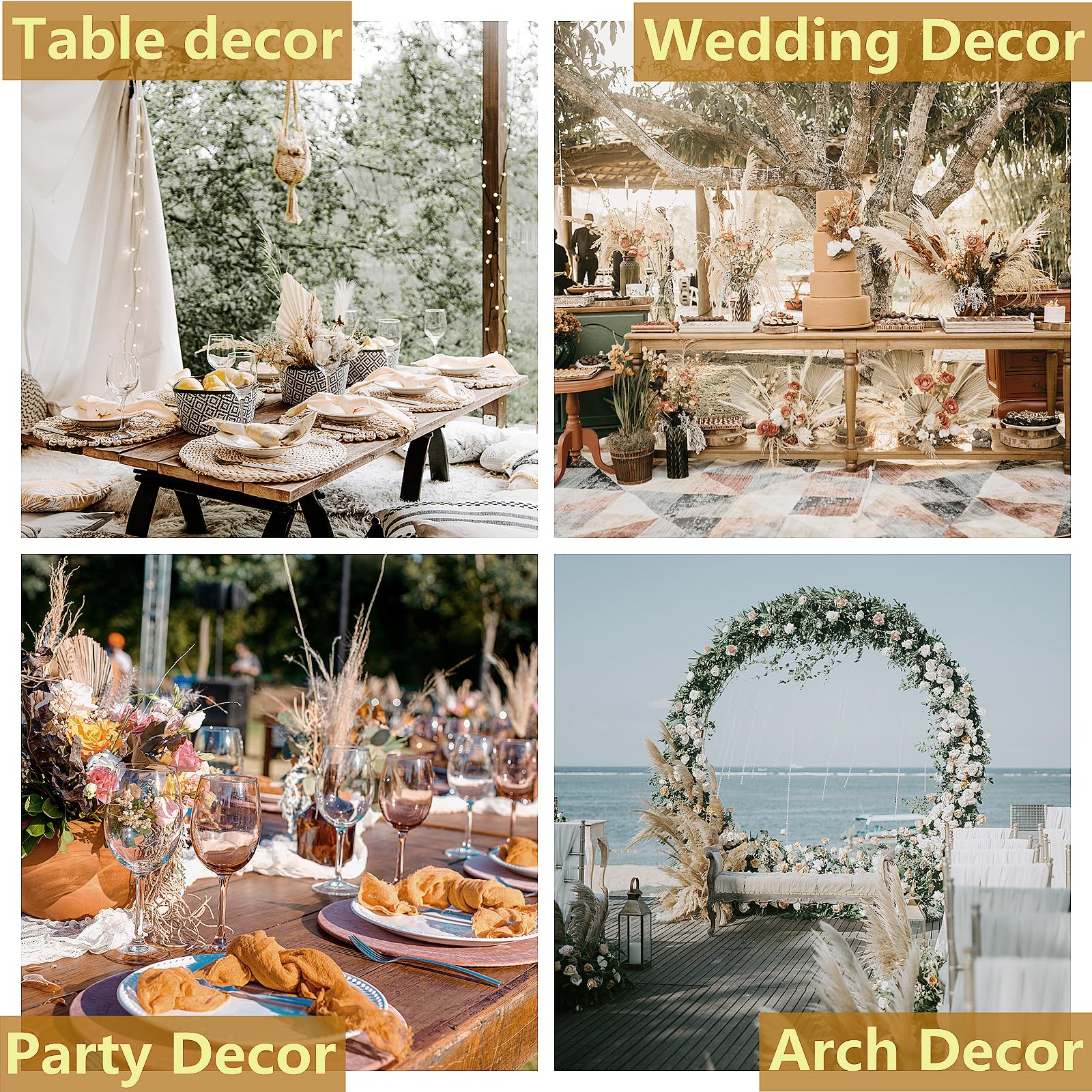 ANPROOR brown pampas branches for rustic arrangements and lasting display