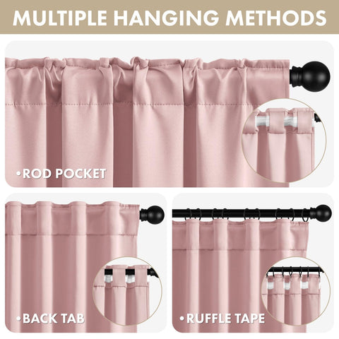 ANRODUO 3-in-1 top design curtains with rod pocket, back tab, and pinch pleat for versatile hanging