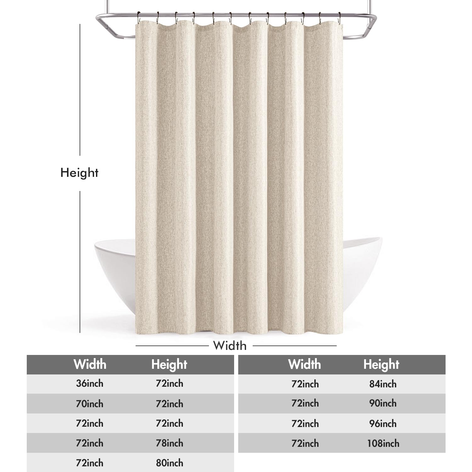 ANRODUO machine-washable curtain for simple bathroom care