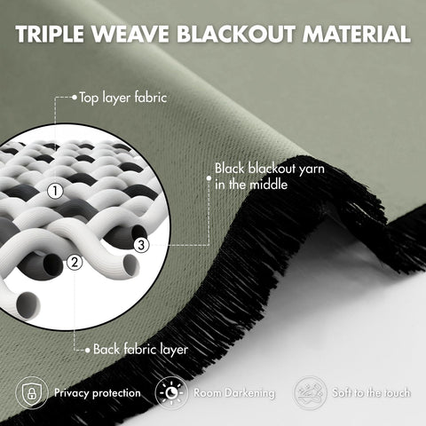 ANRODUO triple-weave light blocking curtains reducing glare for day use.