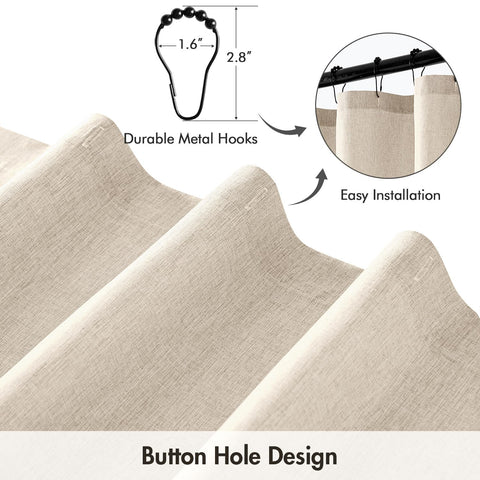 ANRODUO weighted-hem design keeps curtain flat during showers