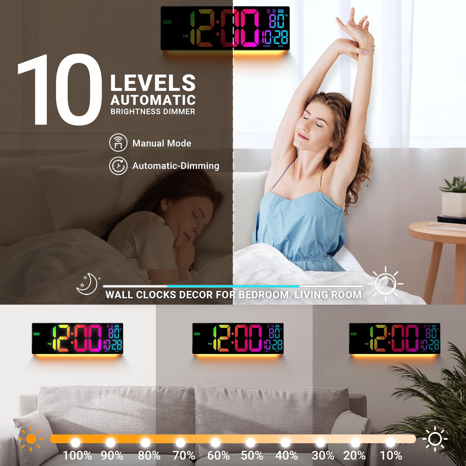 ANSOPER wall clock suits classrooms, dorms, and offices for easy time management.