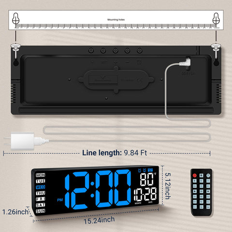 ANSOPER clock shows DST and auto-brightness for effortless timekeeping.