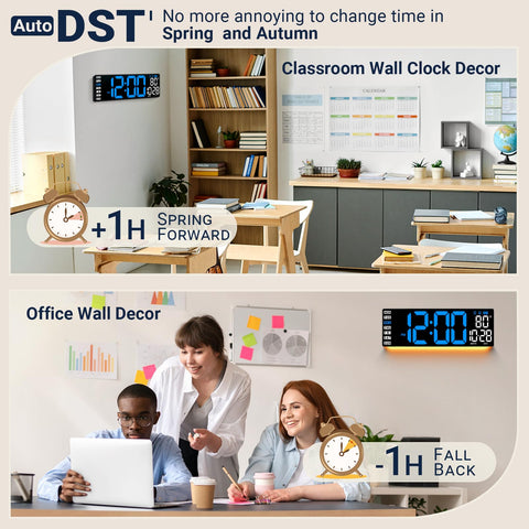 ANSOPER wall-mount clock saves space while keeping time and date visible.