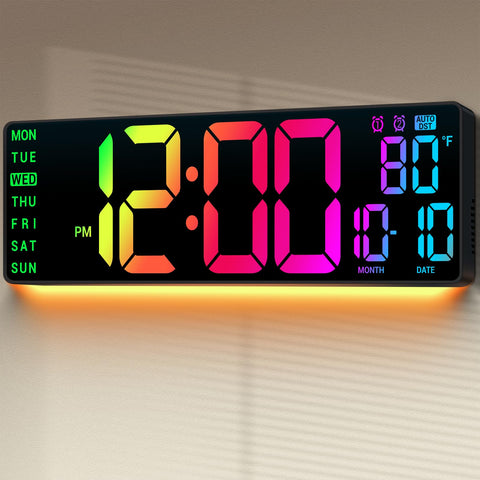 ANSOPER 16.5-inch digital wall clock front view with high-contrast numbers for easy readability.