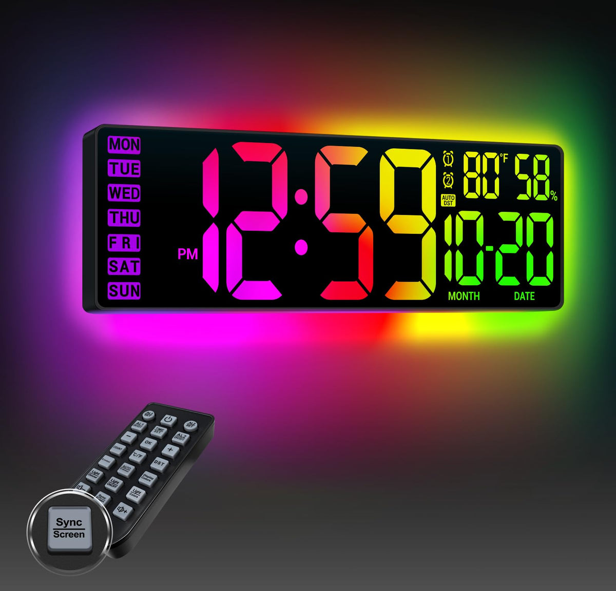 ANSOPER 16.5-inch clock front display with bold digits for easy reading.
