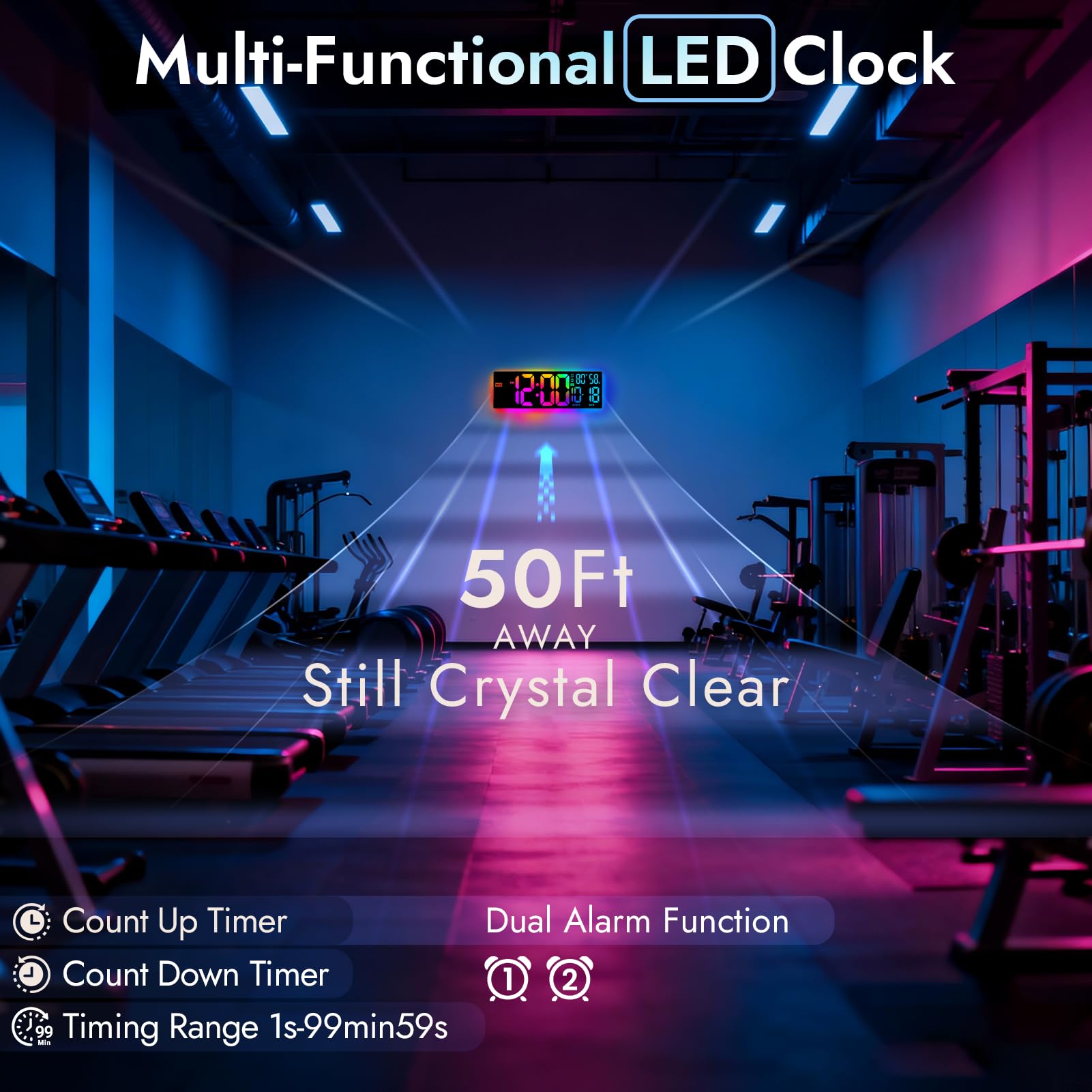 ANSOPER clock with auto DST and dimming features for effortless timekeeping.