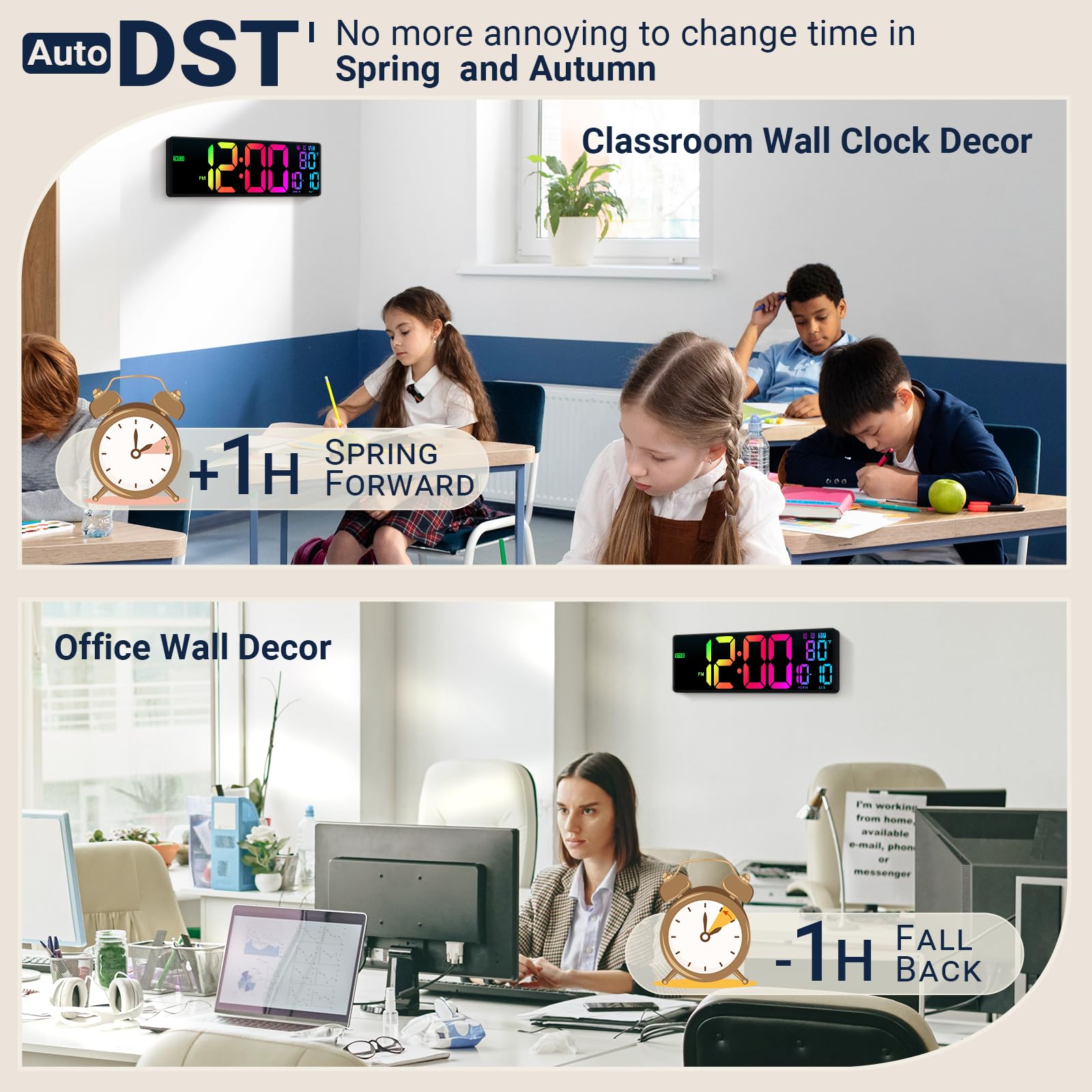 ANSOPER temperature and date display helps track room conditions at a glance.