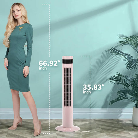 Antarctic Star pink tower fan dimensions for space planning