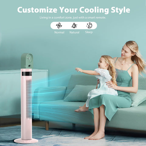 Antarctic Star tower fan remote control in use for convenient operation