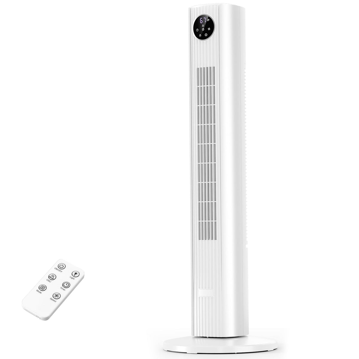 Antarctic Star tower fan demonstrates 85-degree oscillation for wide cooling coverage.