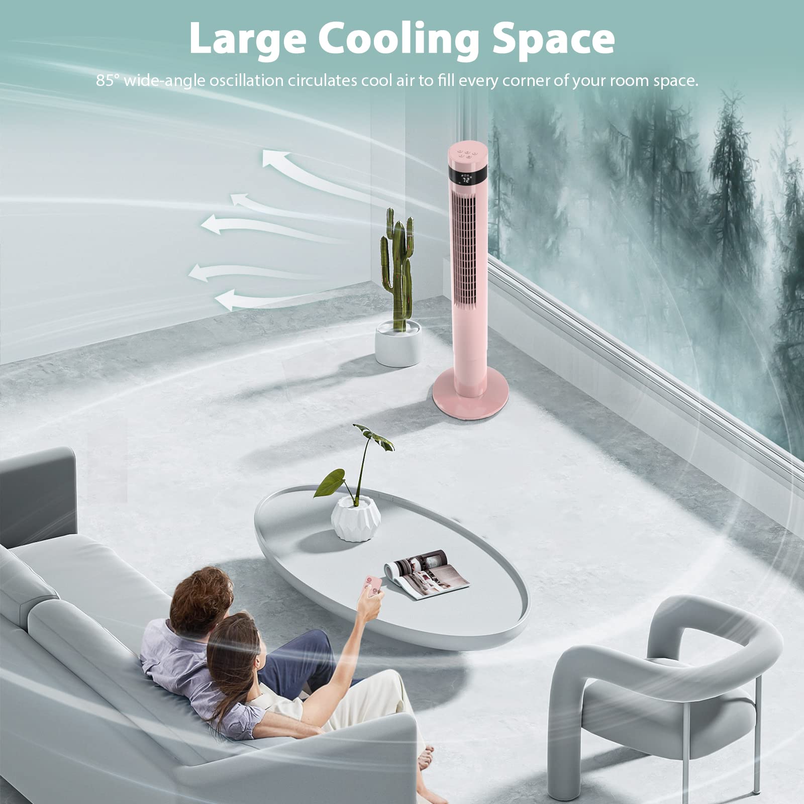 Antarctic Star 43-inch tower fan operates quietly for bedrooms.
