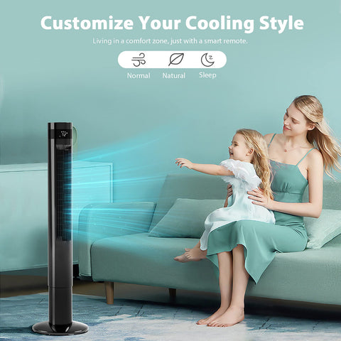 Antarctic Star bladeless tower fan ensures quiet operation in the bedroom.