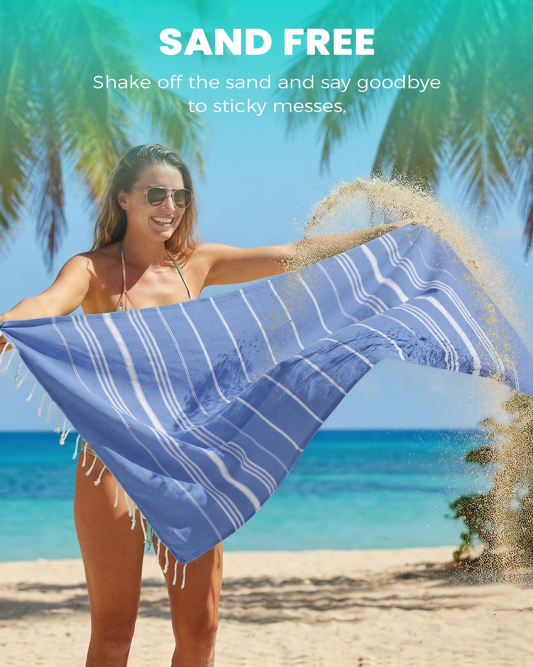 Antfuny packable beach towel lightweight and easy to carry on trips.