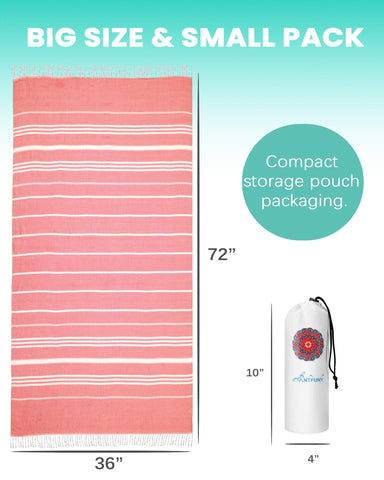 Antfuny Turkish Beach Towel fade-resistant design maintains vibrant colors after washes.