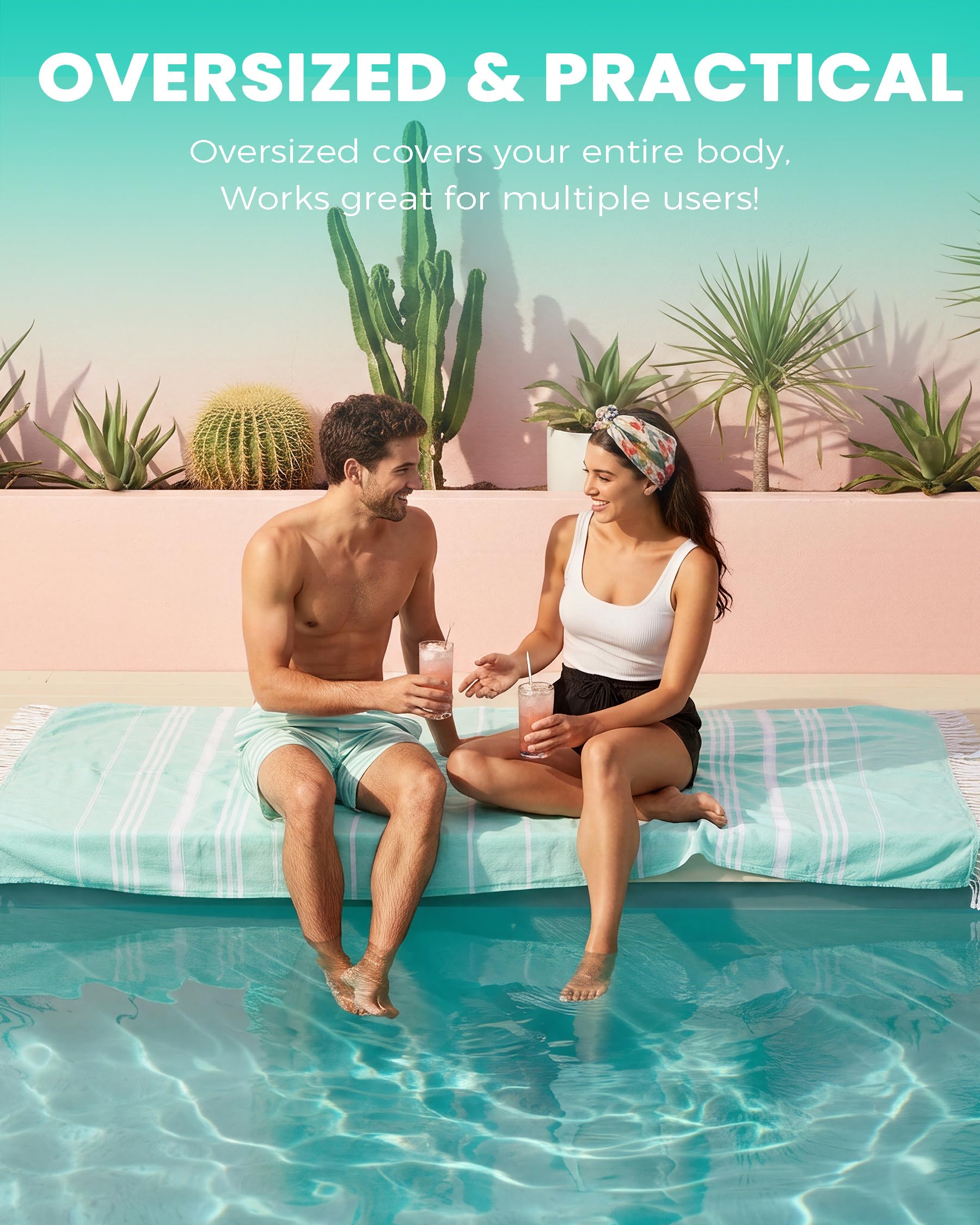 Antfuny Turkish Beach Towel perfect for poolside lounging and sunbathing.