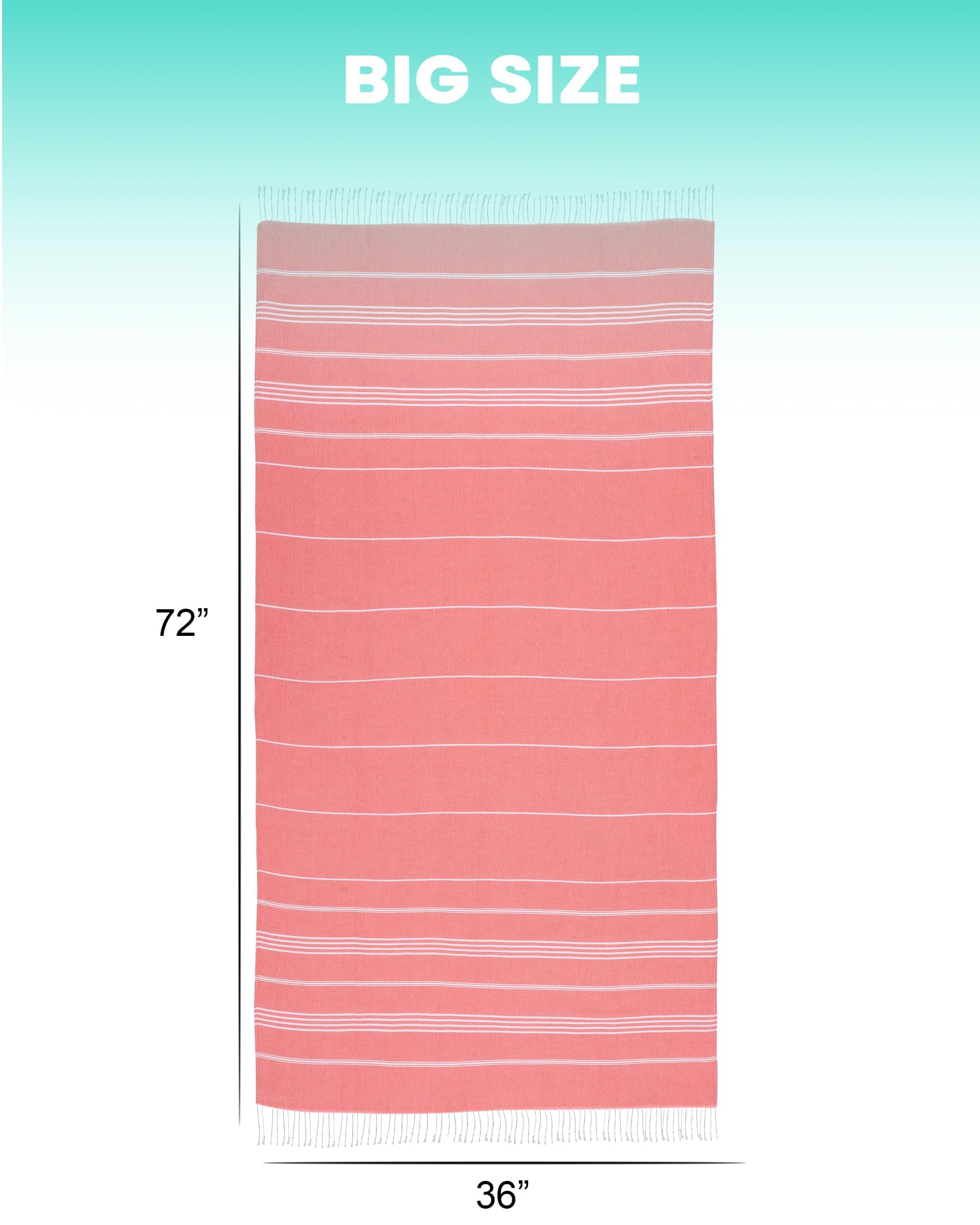 Antfuny Turkish Beach Towel packable design fits easily in bags for travel.