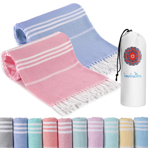 Antfuny Turkish beach towel quick-dry and sand-free for sunny beach days.