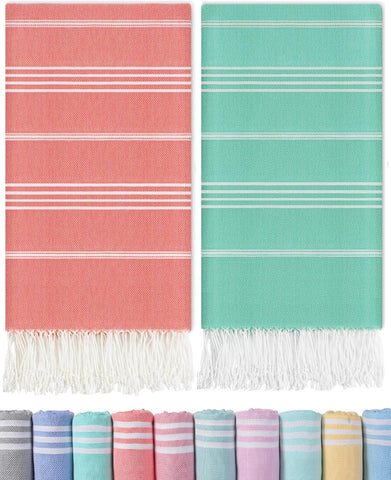 Antfuny Turkish Beach Towel quick-drying for fast moisture management at the beach.