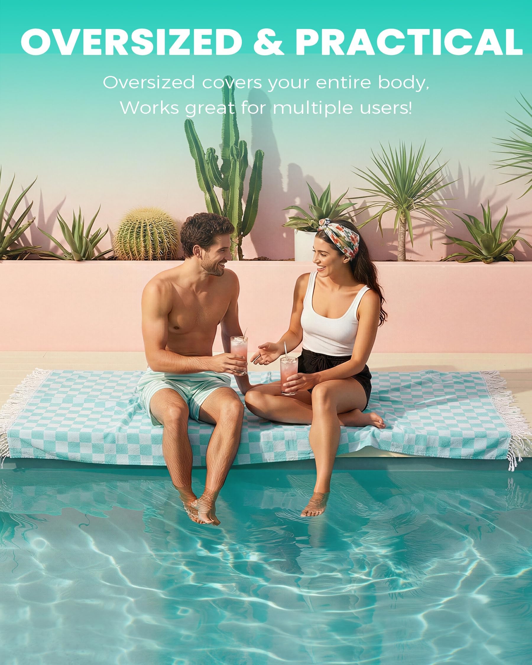 Antfuny Turkish quick-dry towel in large size ideal after swimming.
