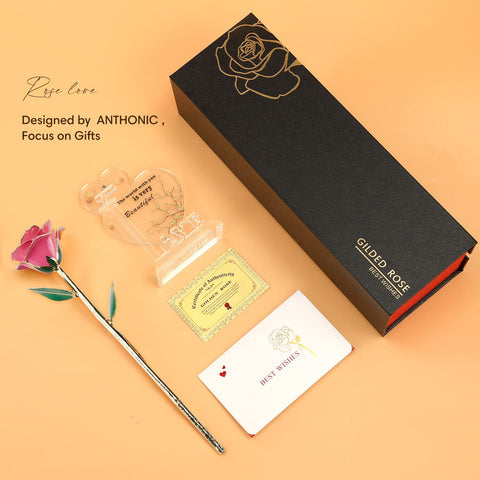 Anthonic Gold Dipped Infinity Rose in its shake-proof shipping box.
