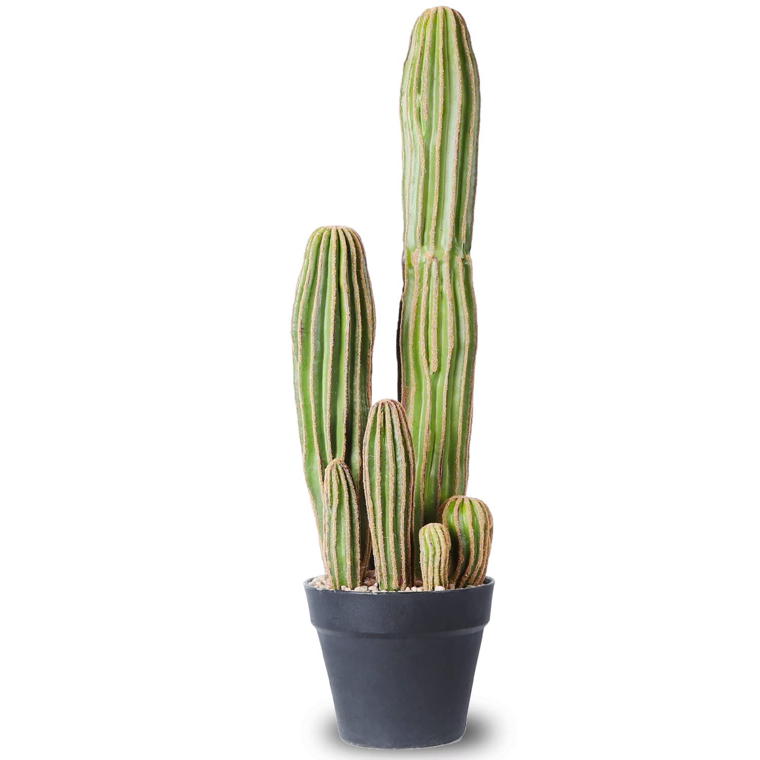 AntHousePlant artificial cactus 24-inch in round black pot for home or office decor
