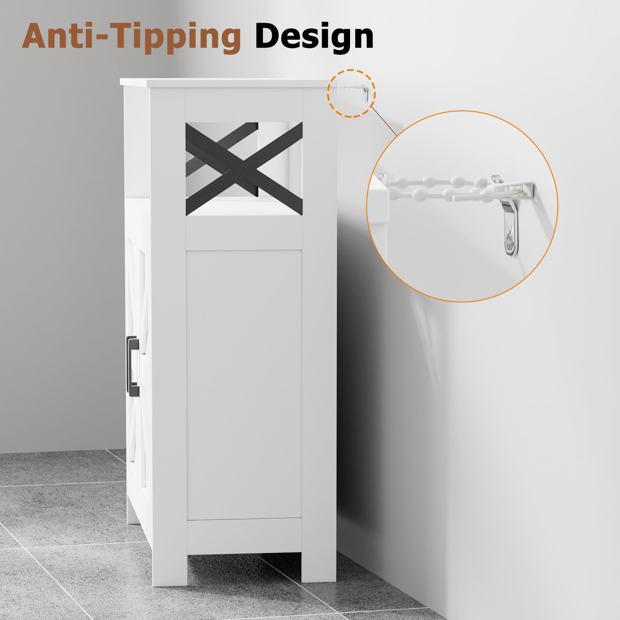 Anti-tip kit keeps the Homhedy unit secured to the wall.
