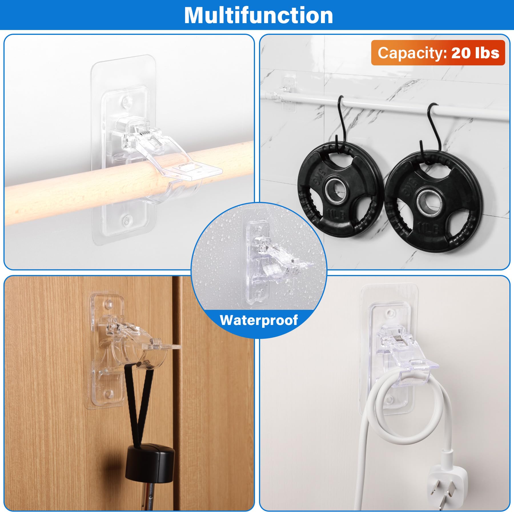 Antimbee dorm-friendly solution for bathroom and bedroom curtain needs.