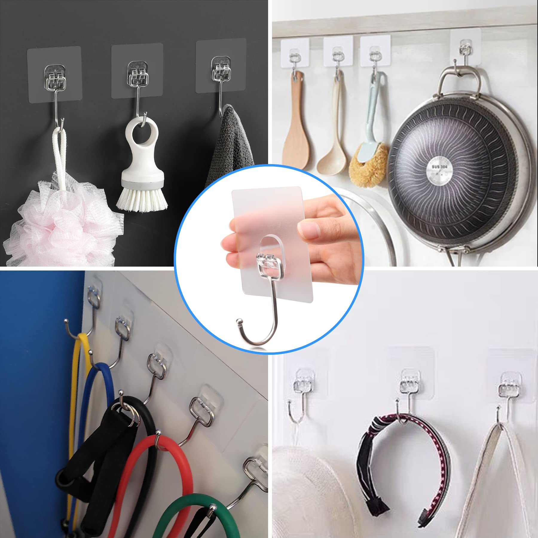 Rust-proof 304 stainless steel hook resists tarnish