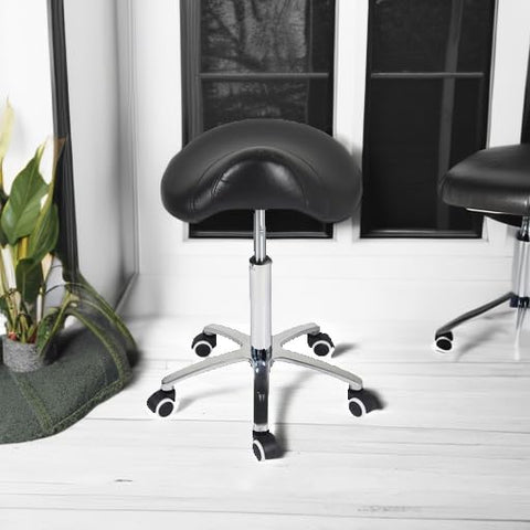 Antlu saddle stool ideal for office or clinic use with versatile placement.