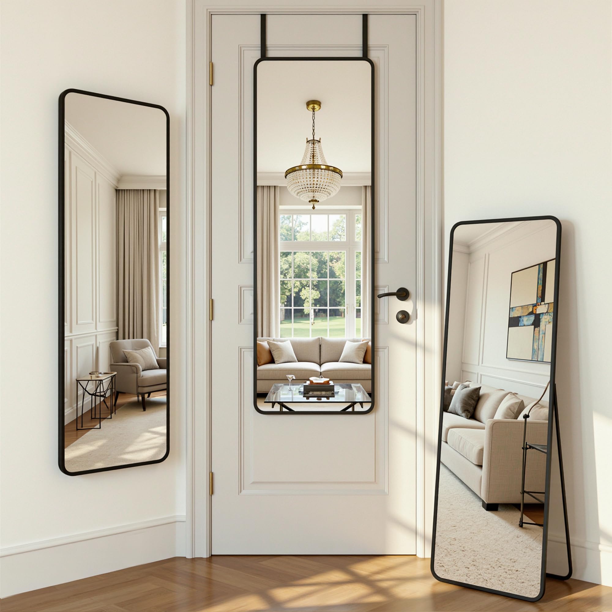 Antok 4-in-1 mirror demonstrates four installation modes for space flexibility.
