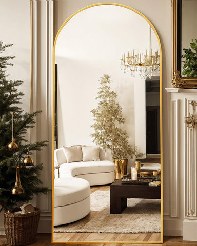 Antok arched full-length mirror with gold frame for head-to-toe checks