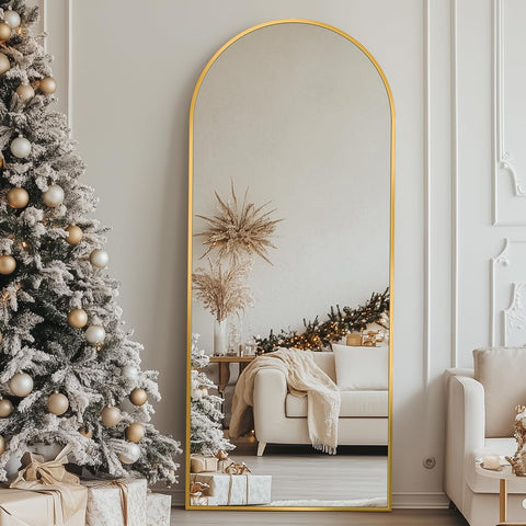 Antok arched full-length mirror metal frame arch-top accent for living room elegance.