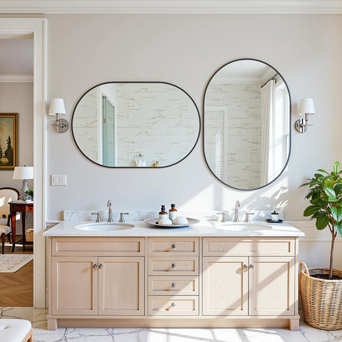 Antok bathroom mirror anti-rust frame provides long-lasting bathroom use