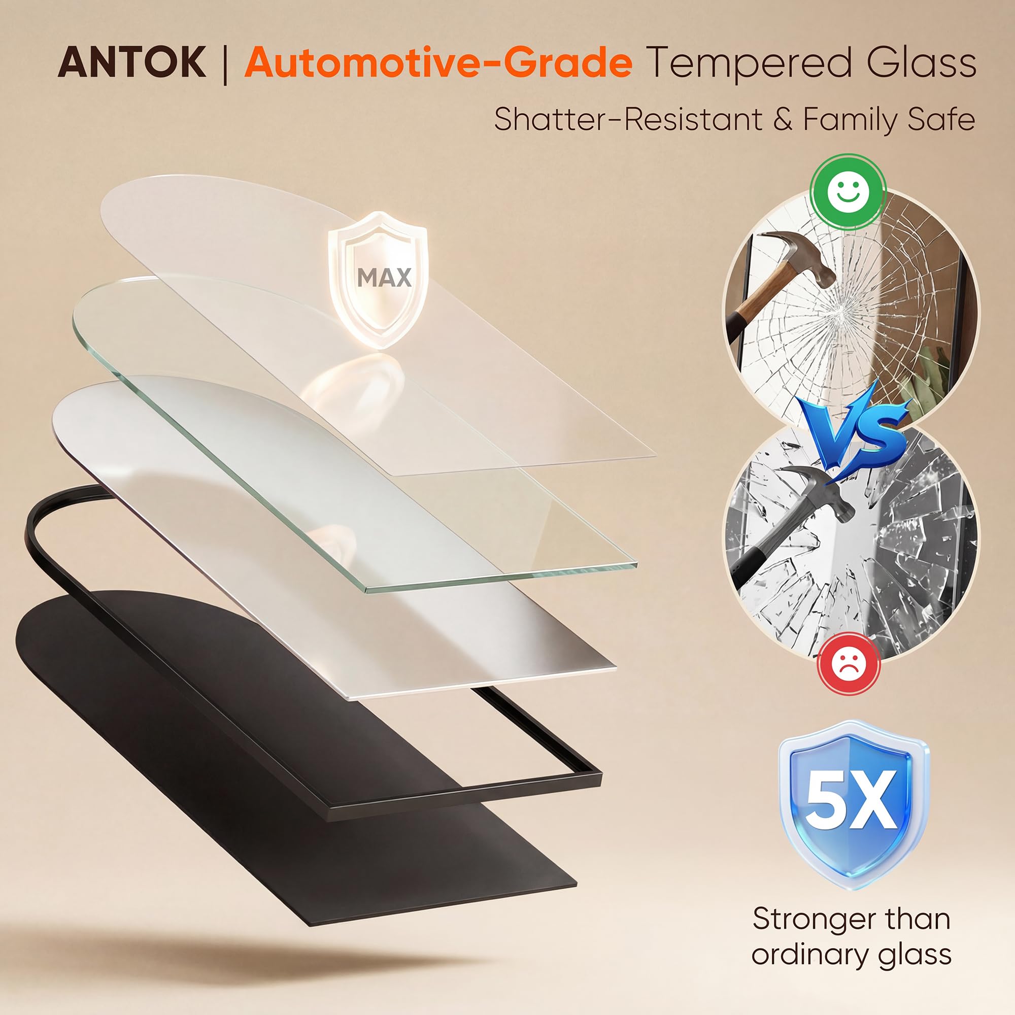 Antok 71x28 mirror suits bedrooms, dressing rooms, and living spaces.