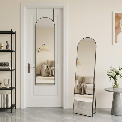 Antok black aluminum frame mirror with durable finish suitable for humid spaces and modern decor.