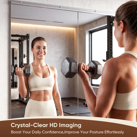 Antok dance studio mirror aids posture checks and wide-angle visibility