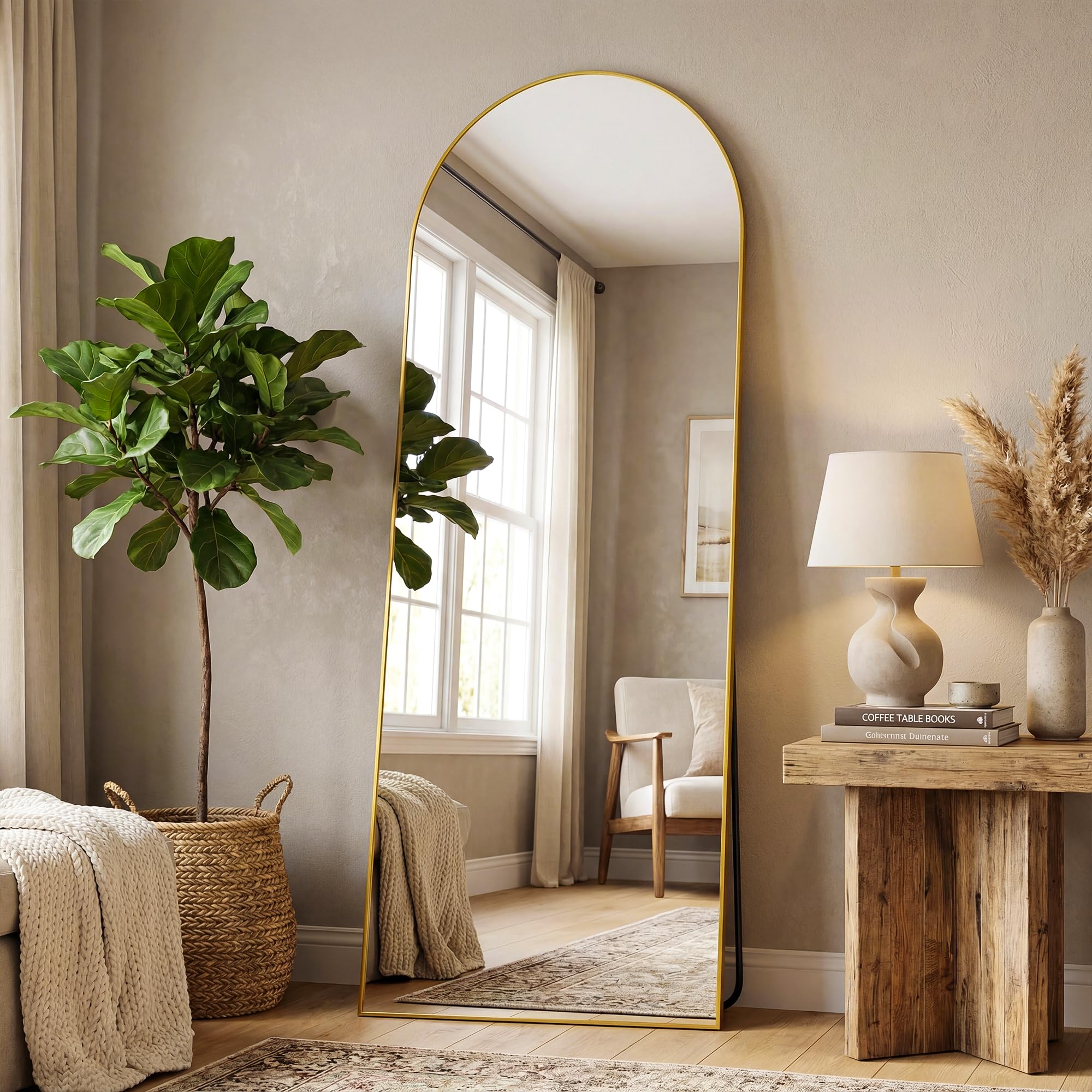 Antok free-standing mirror with included stand offers flexible placement.