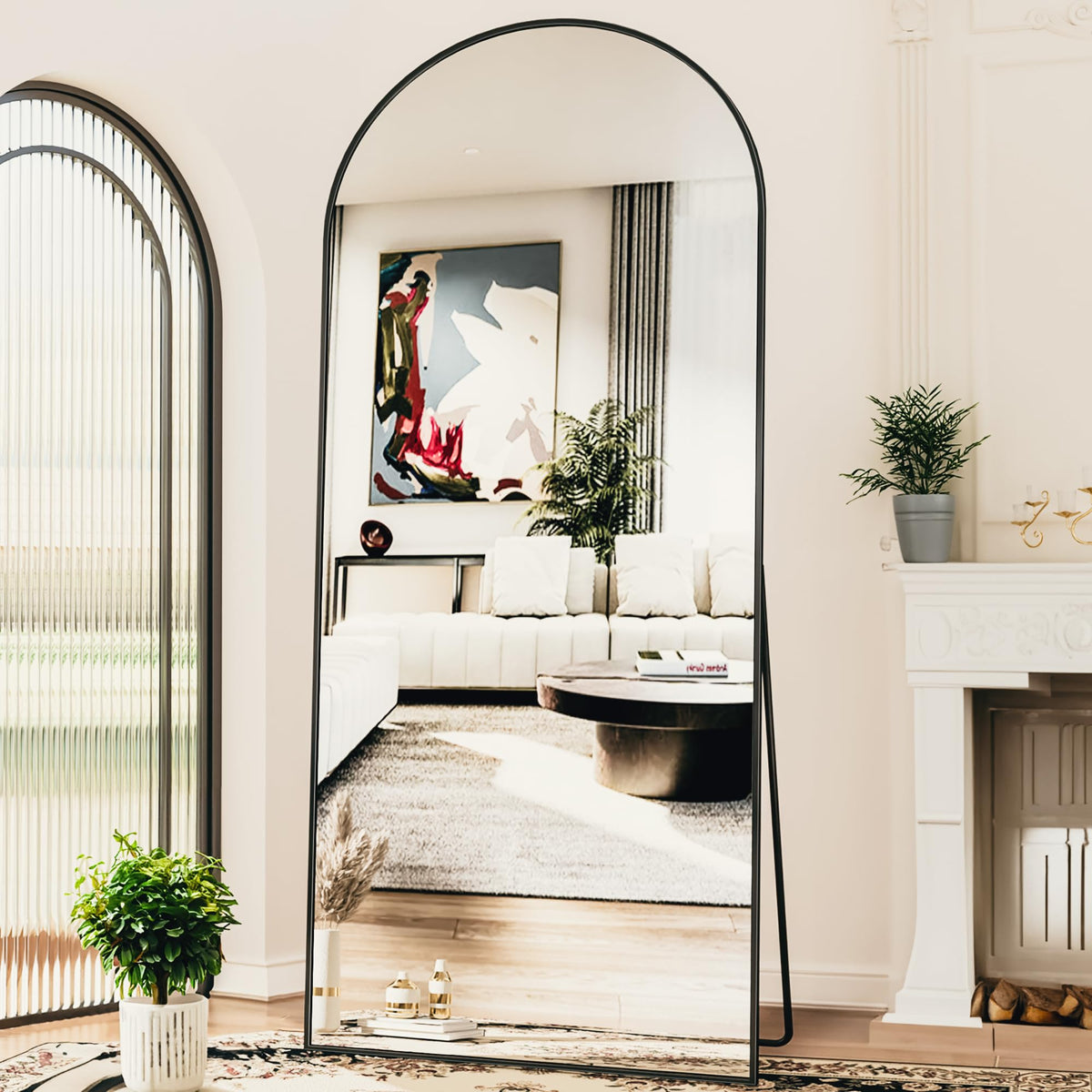 Antok full-length mirror 76x34 arch front view for full-body reflection.