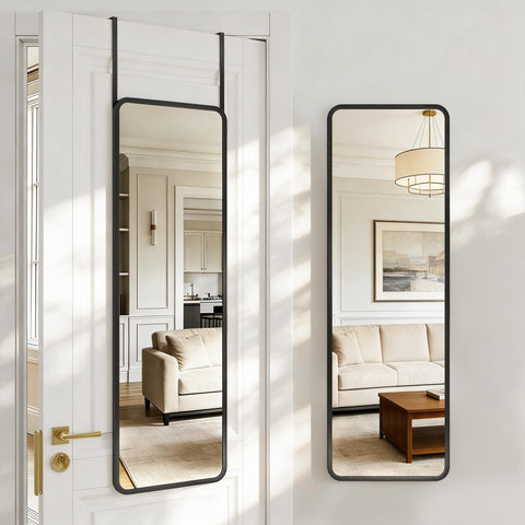 Antok full-length mirror over the door for complete outfit checks.