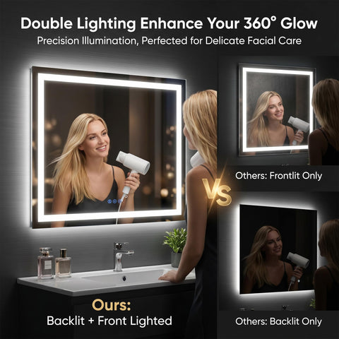 Antok mirror can be hardwired or plugged in for flexible installation