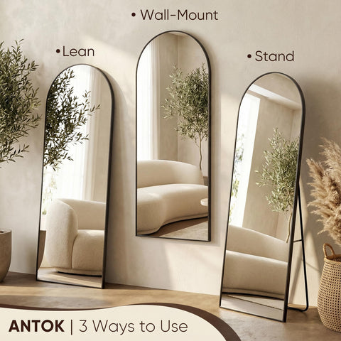 Antok included stand enables flexible freestanding placement in bedrooms or living rooms.