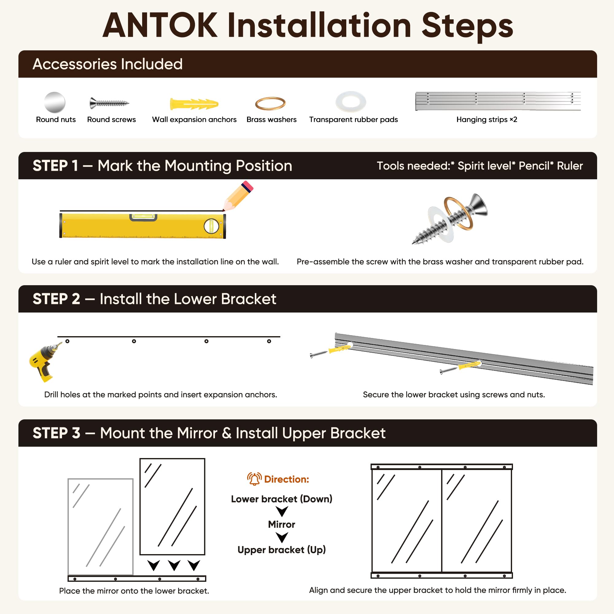 Antok large reflection panels enable seamless wall installation
