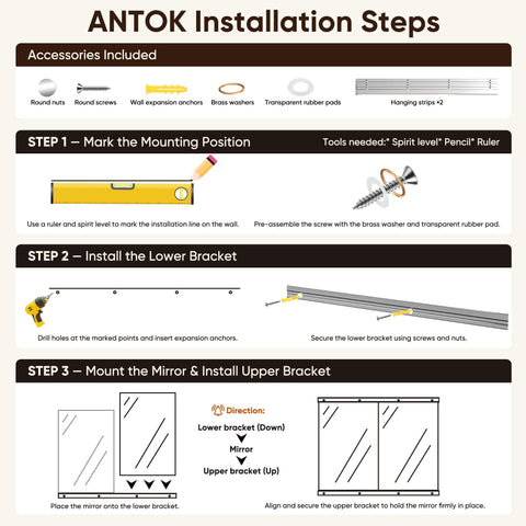 Antok large reflection panels enable seamless wall installation