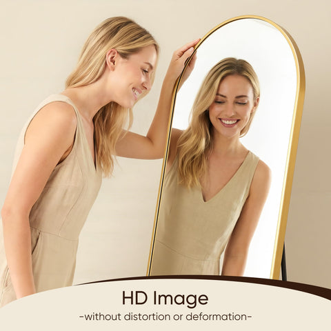 Antok leaning mirror resting against wall for flexible placement