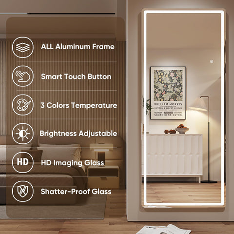 Antok mirror with dimmable lighting for makeup application