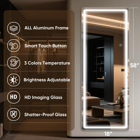 Antok mirror wall-mount option saves space and preserves full reflection.