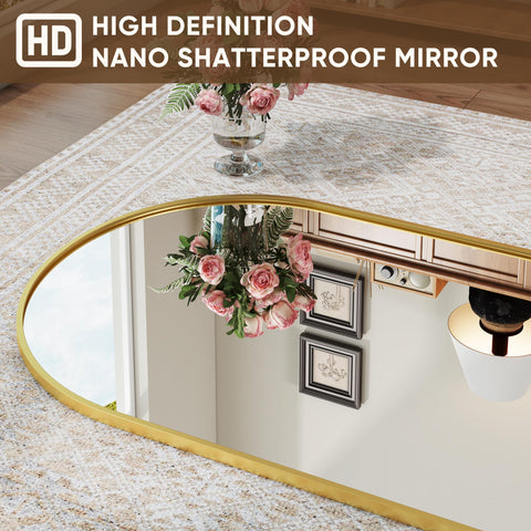 Antok slim aluminum frame mirror in gold blends lightweight feel with style
