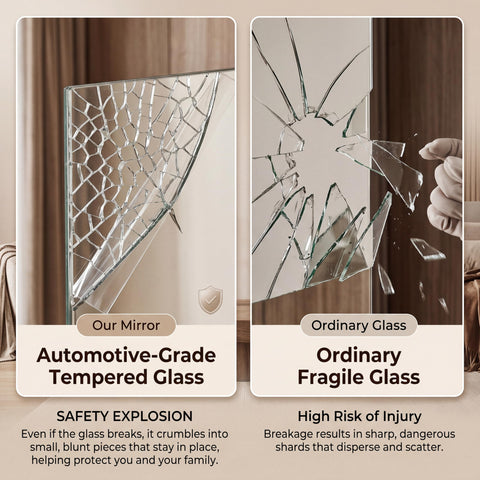 Antok tempered glass mirror ensures safety and lasting clarity during routines