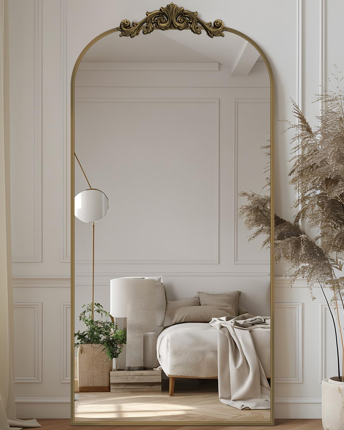 Antok vintage baroque mirror brings timeless charm to hallways.